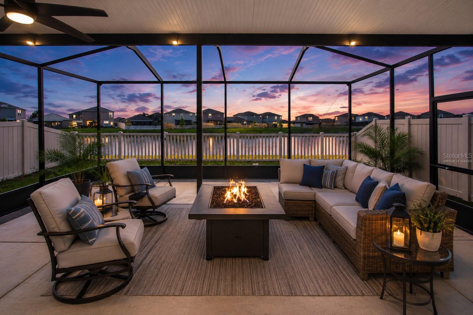 Virtually Staged Lanai Twilight