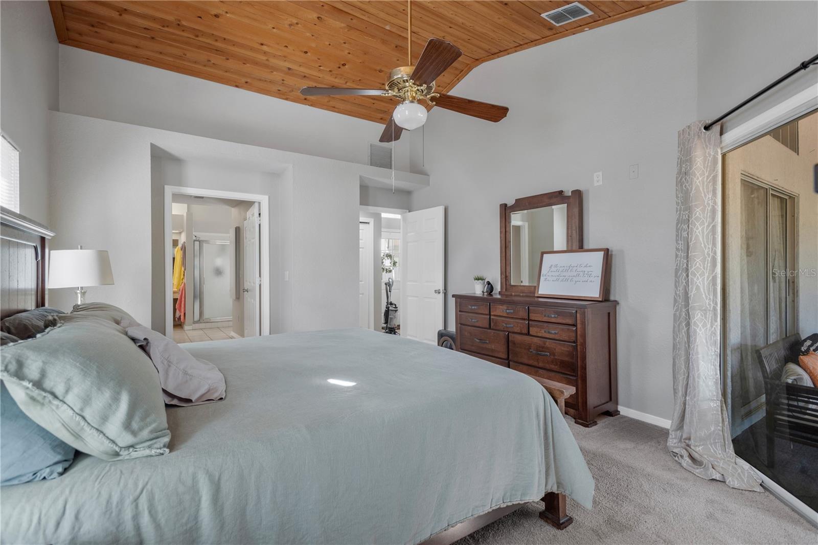 Primary Suite/Vaulted Wood Ceiling