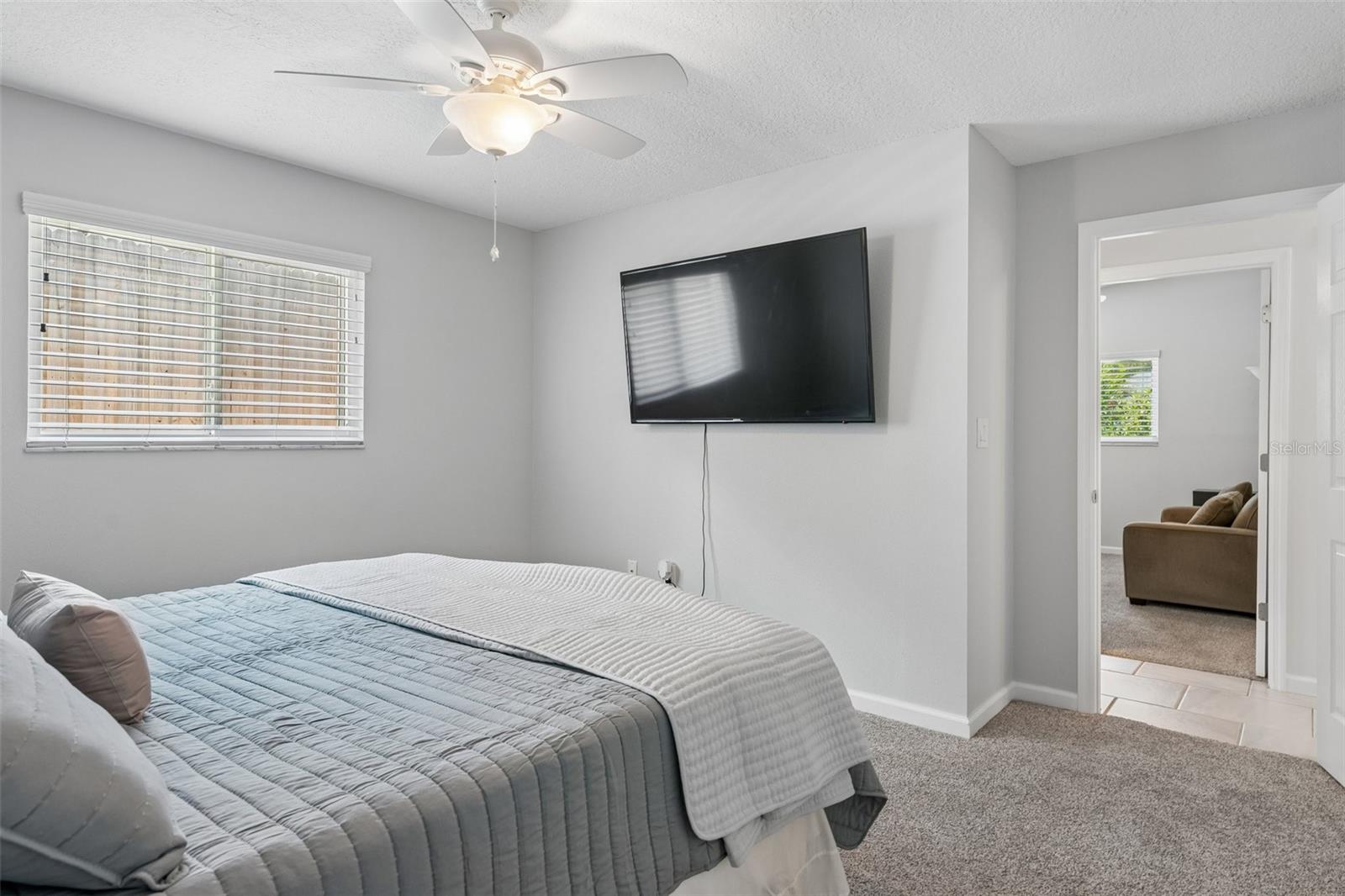 Second bedroom with wall of closets
