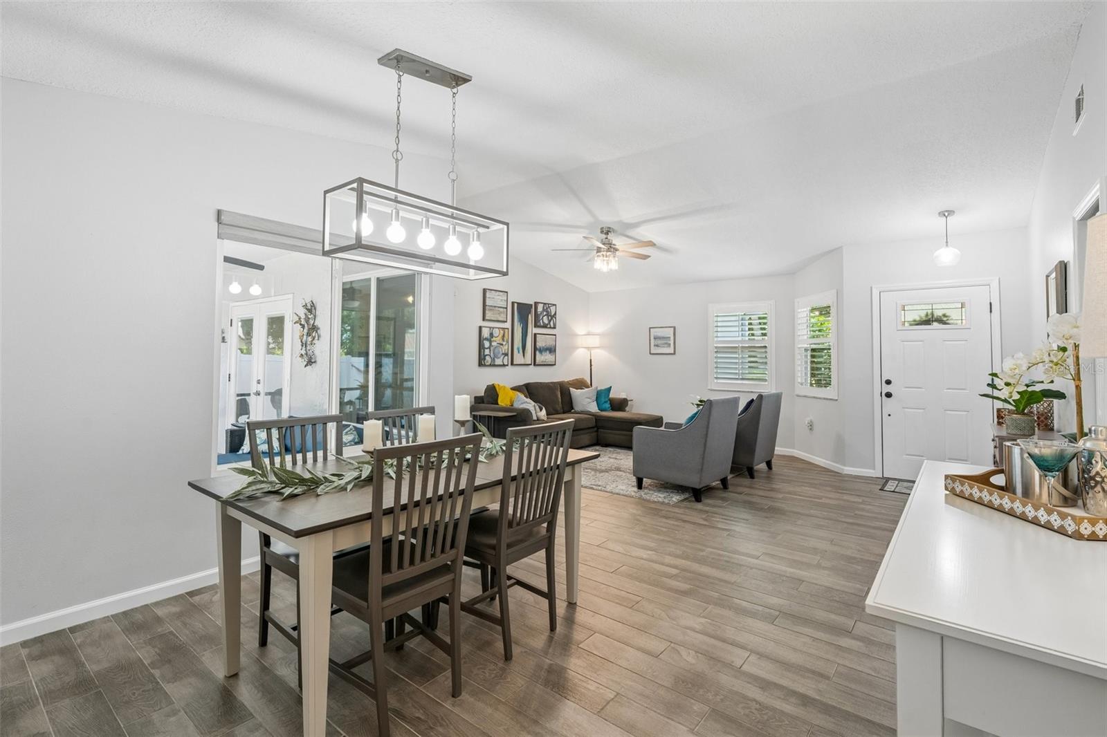 Formal dining room adjacent to living room