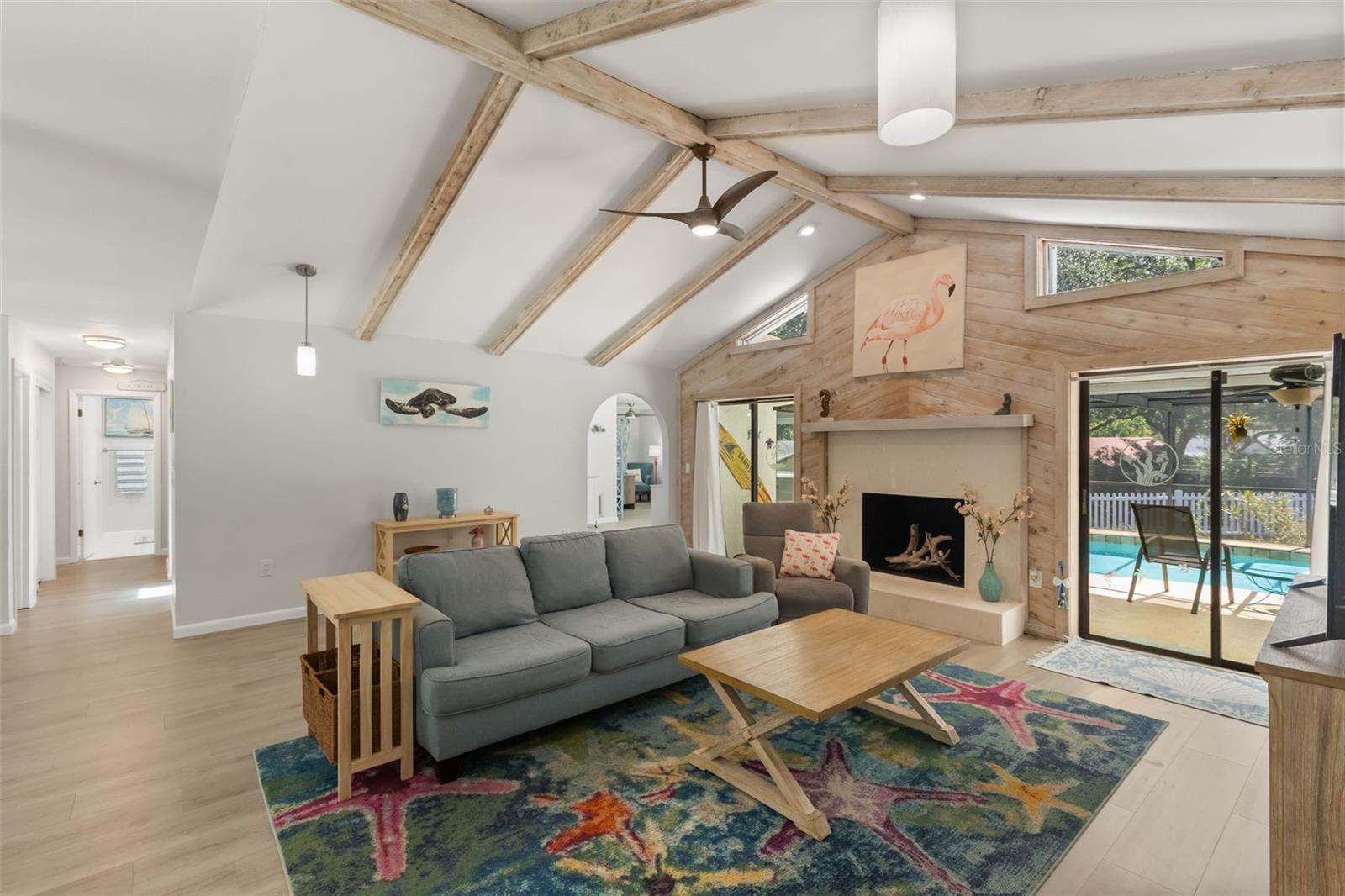 Cedar Beamed Great Room