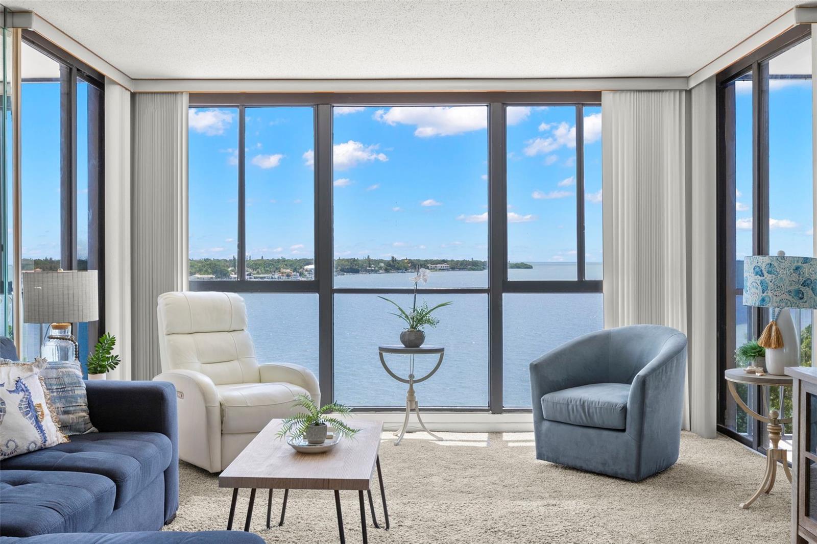 Amazing views from the living room of Tampa bay.