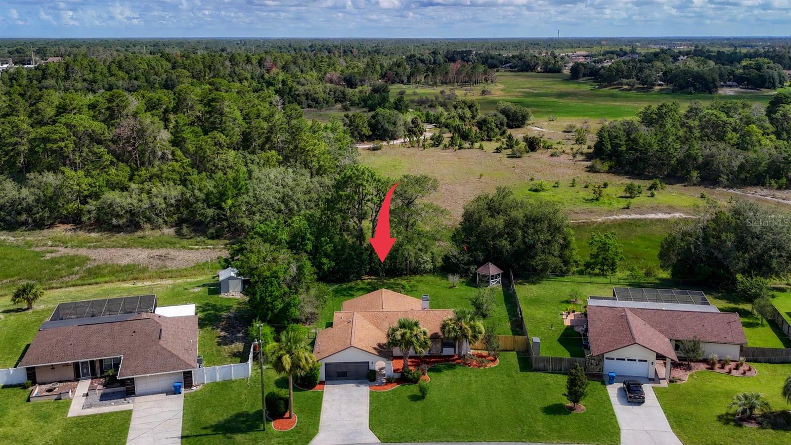 Front Drone Shot, Staged Grass