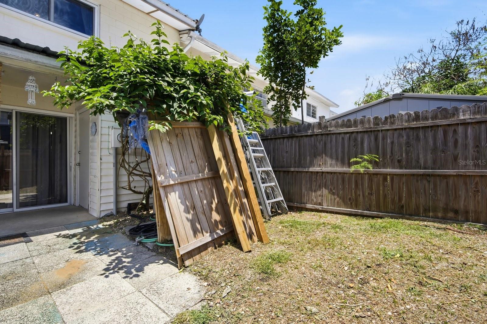 Fenced backyard