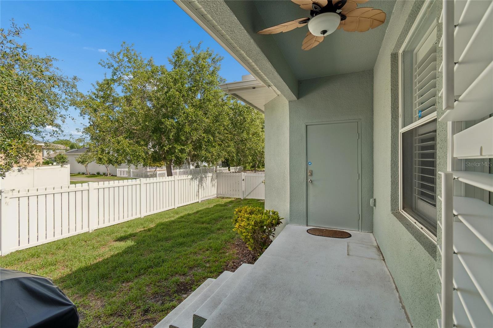 Covered Back Porch with Fenced in yard
