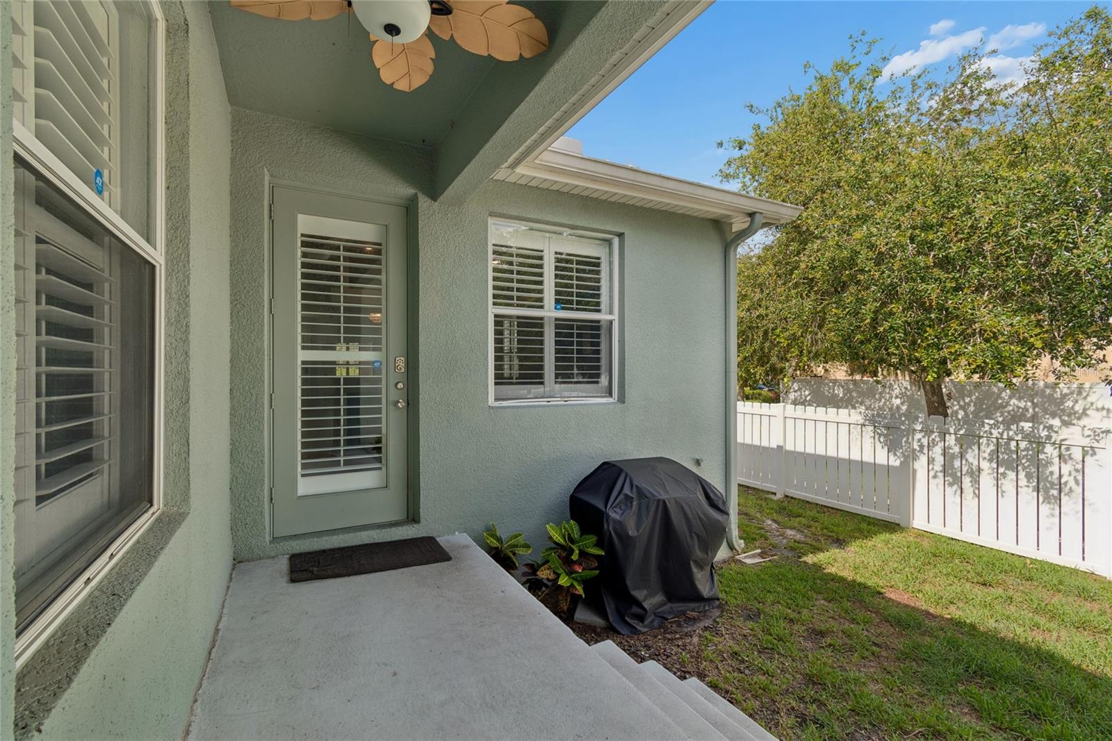 Covered Back Porch with Fenced in yard