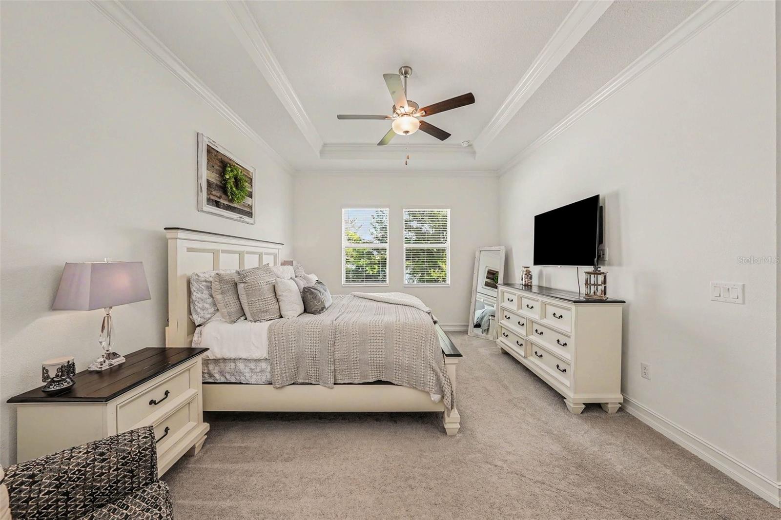 Tray ceilings and a water view too!