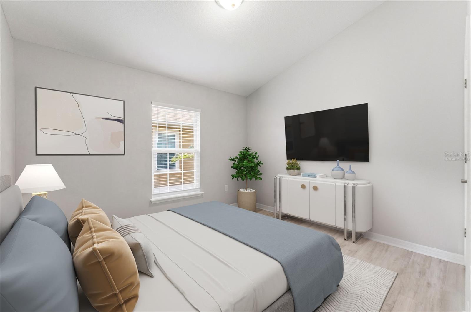 virtually staged second bedroom