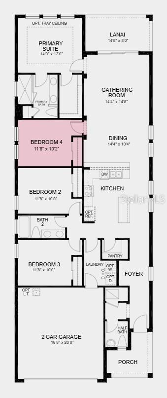 Floor Plan - Additional Highlights Include: 8' interior doors, cushion close cabinet doors and cabinet drawers in the kitchen, and tray ceiling package