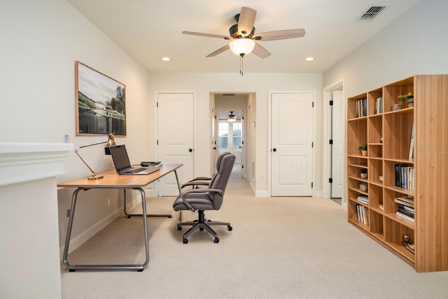 Loft virtually staged as home office