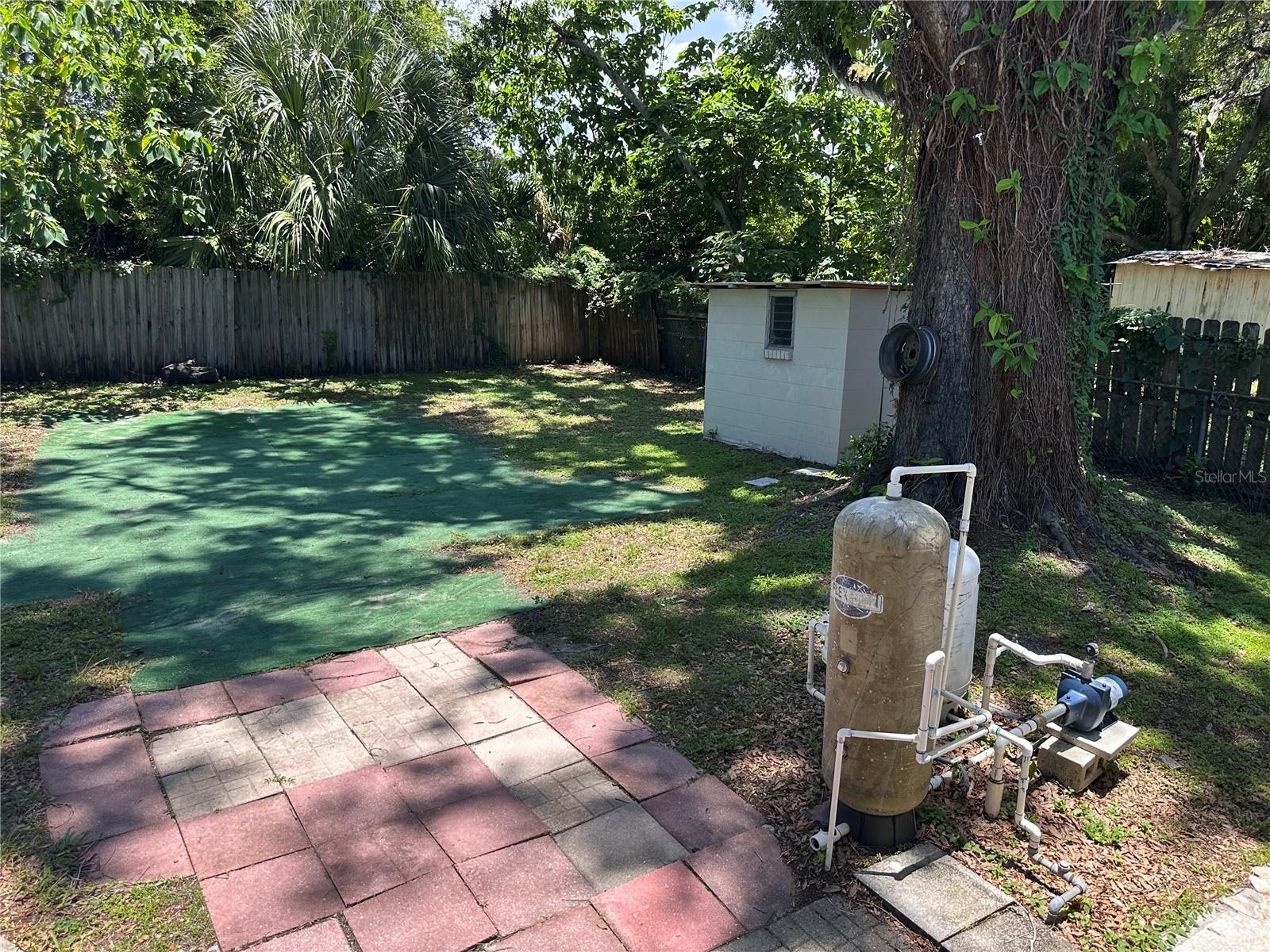 Back patio and water well