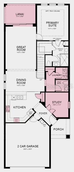 First Floor Plan - Additional Highlights Include: 8' interior doors, cushion close doors & drawers kitchen cabinet package and clear glass entry door