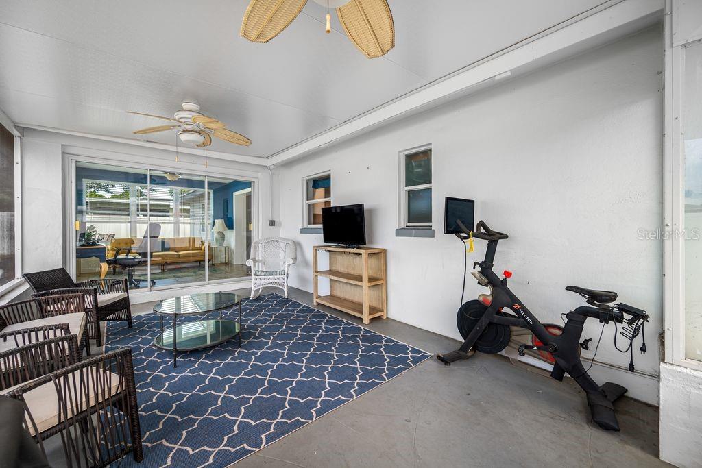 Screened and Covered Patio with Two Ceiling Fans