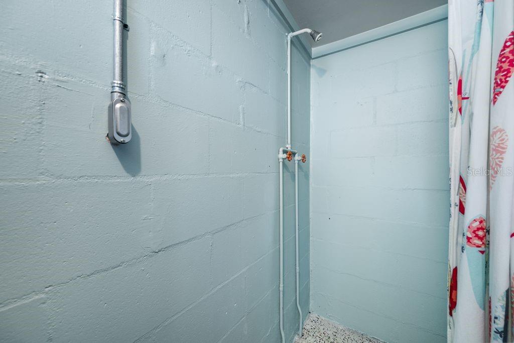 2nd Bath is in the Garage - Shower is awesome - perfect for showering when you come home from the Beach!