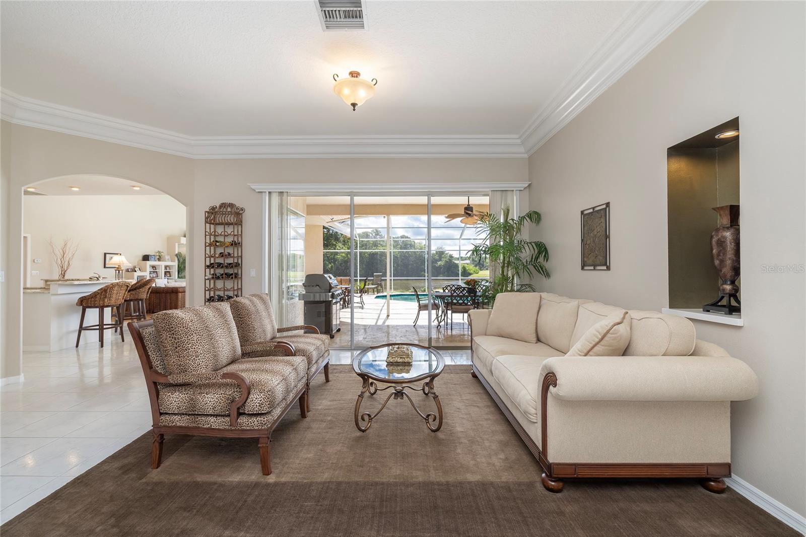 Formal Living Room - sliders to the pool and fantastic view!