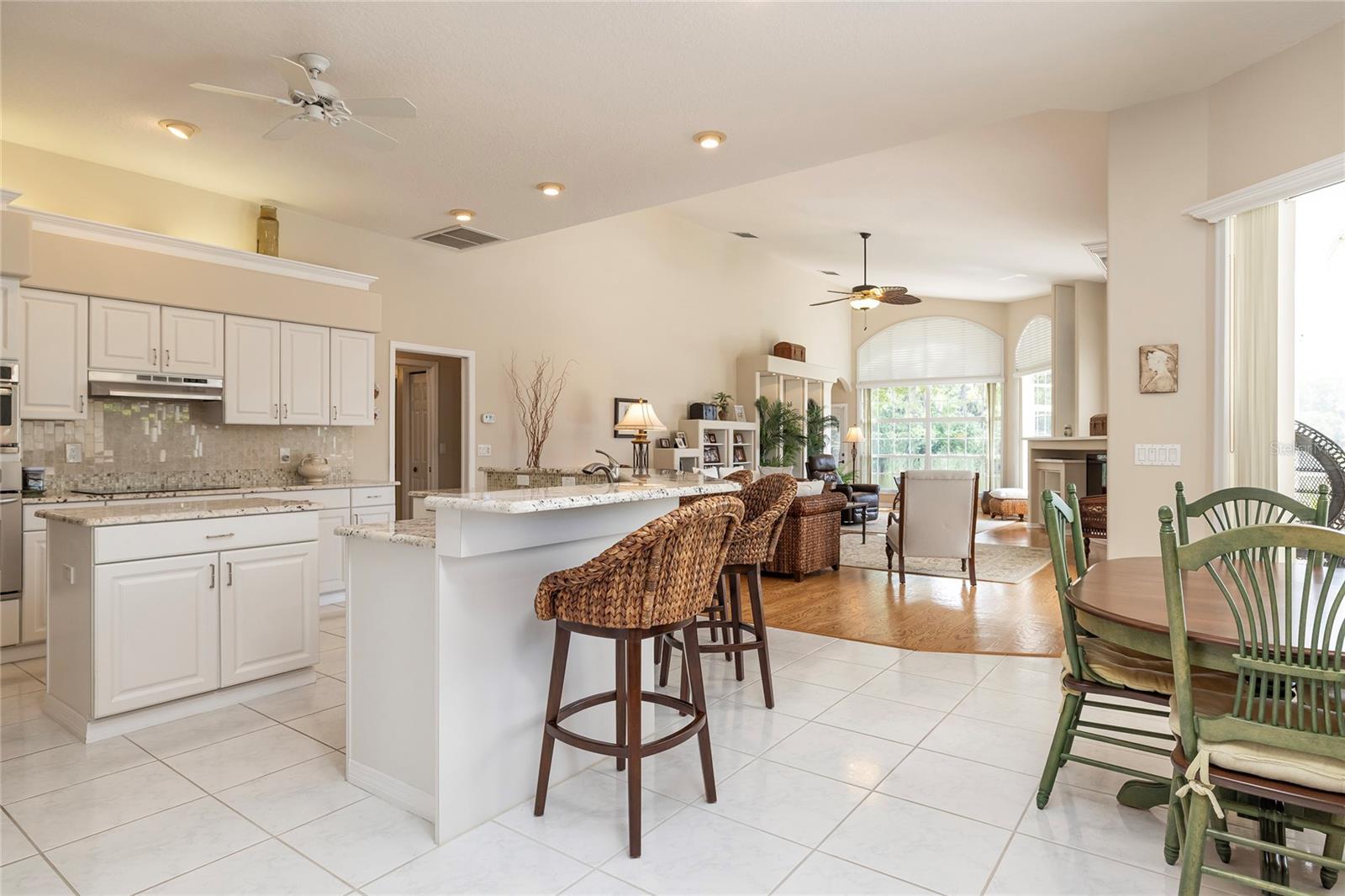 Breakfast Bar and Nook are open to the family room