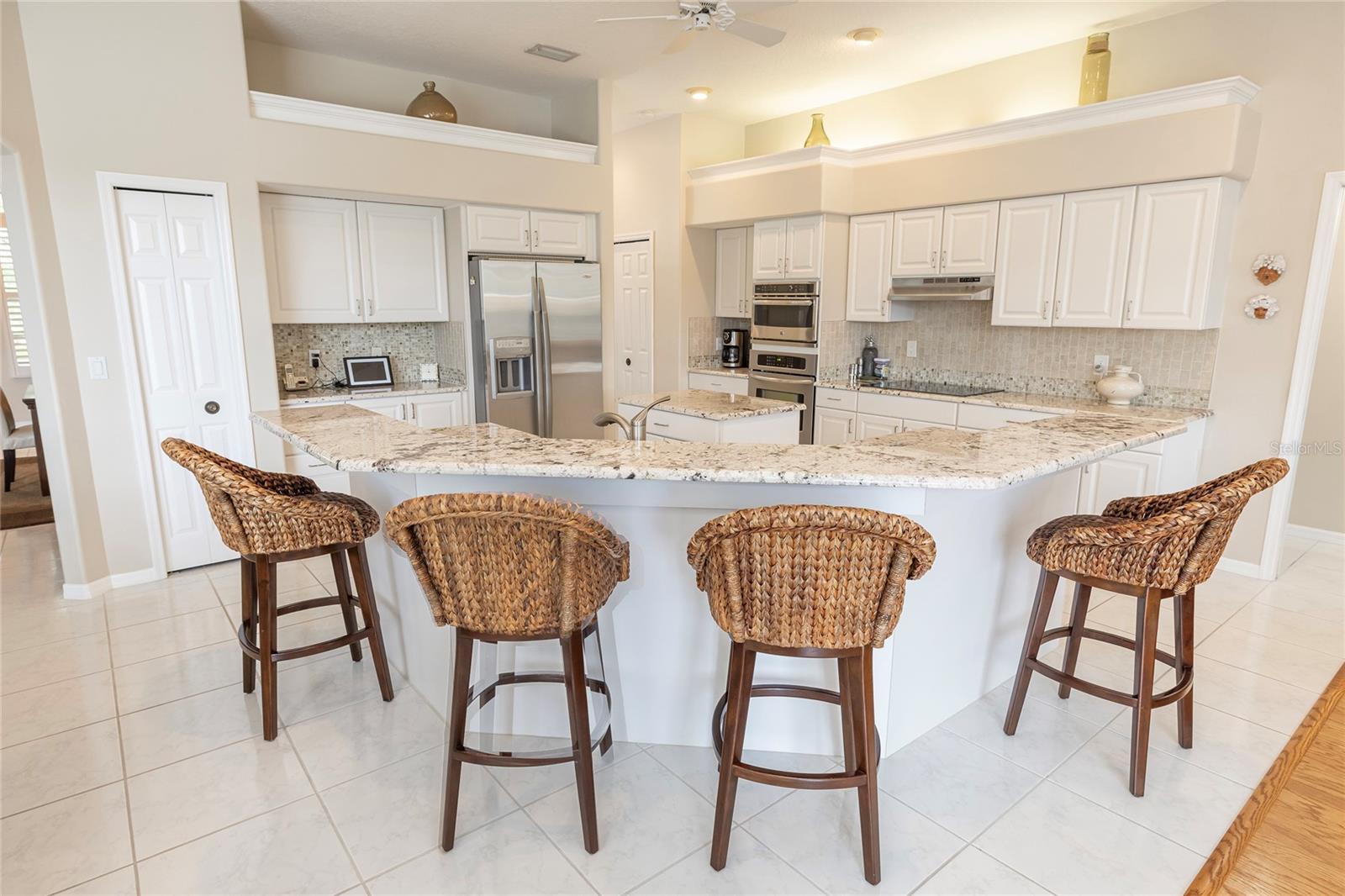 Cabinets galore and stainless steel appliances