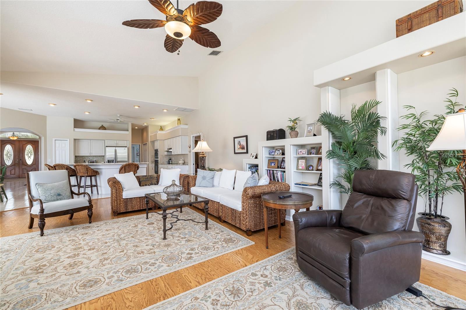 Gathering room is open to the kitchen