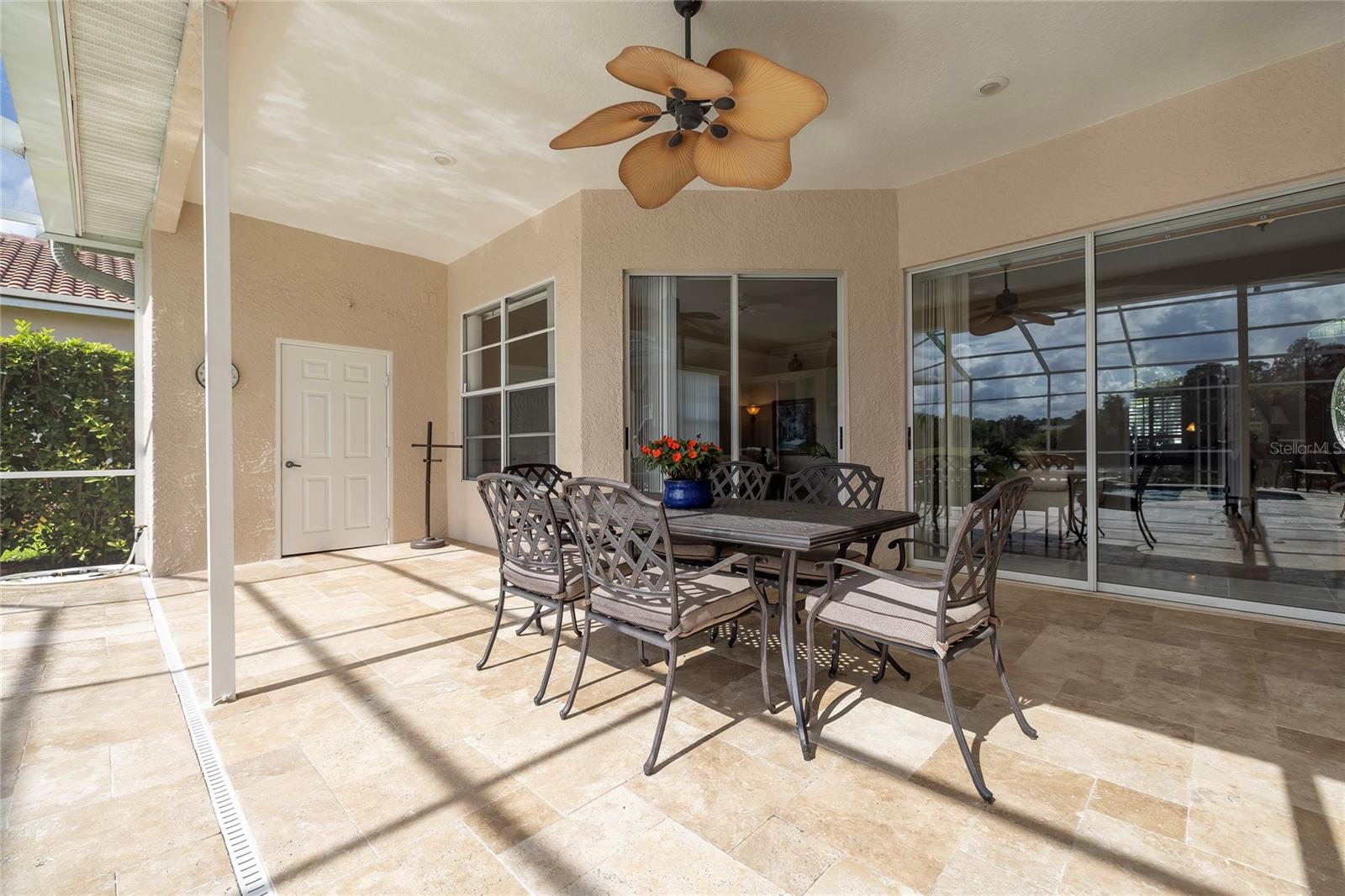 Covered seating on the patio