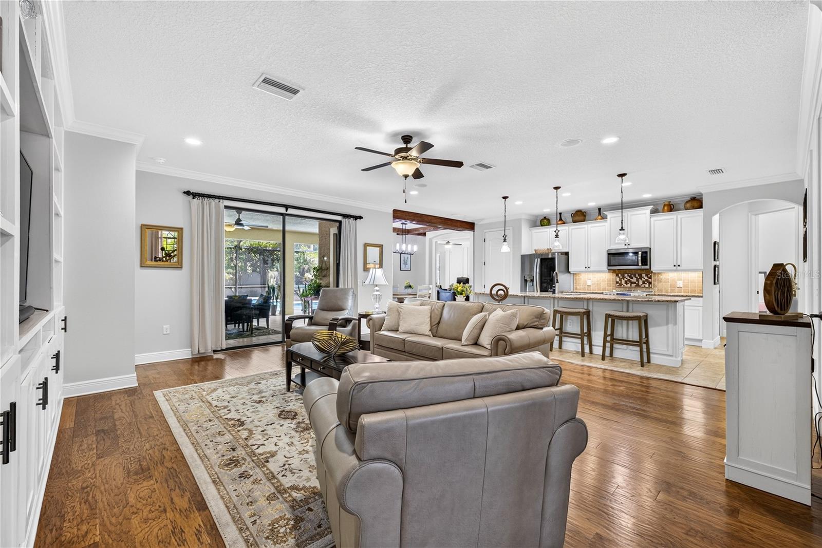 Living Room with Kitchen View