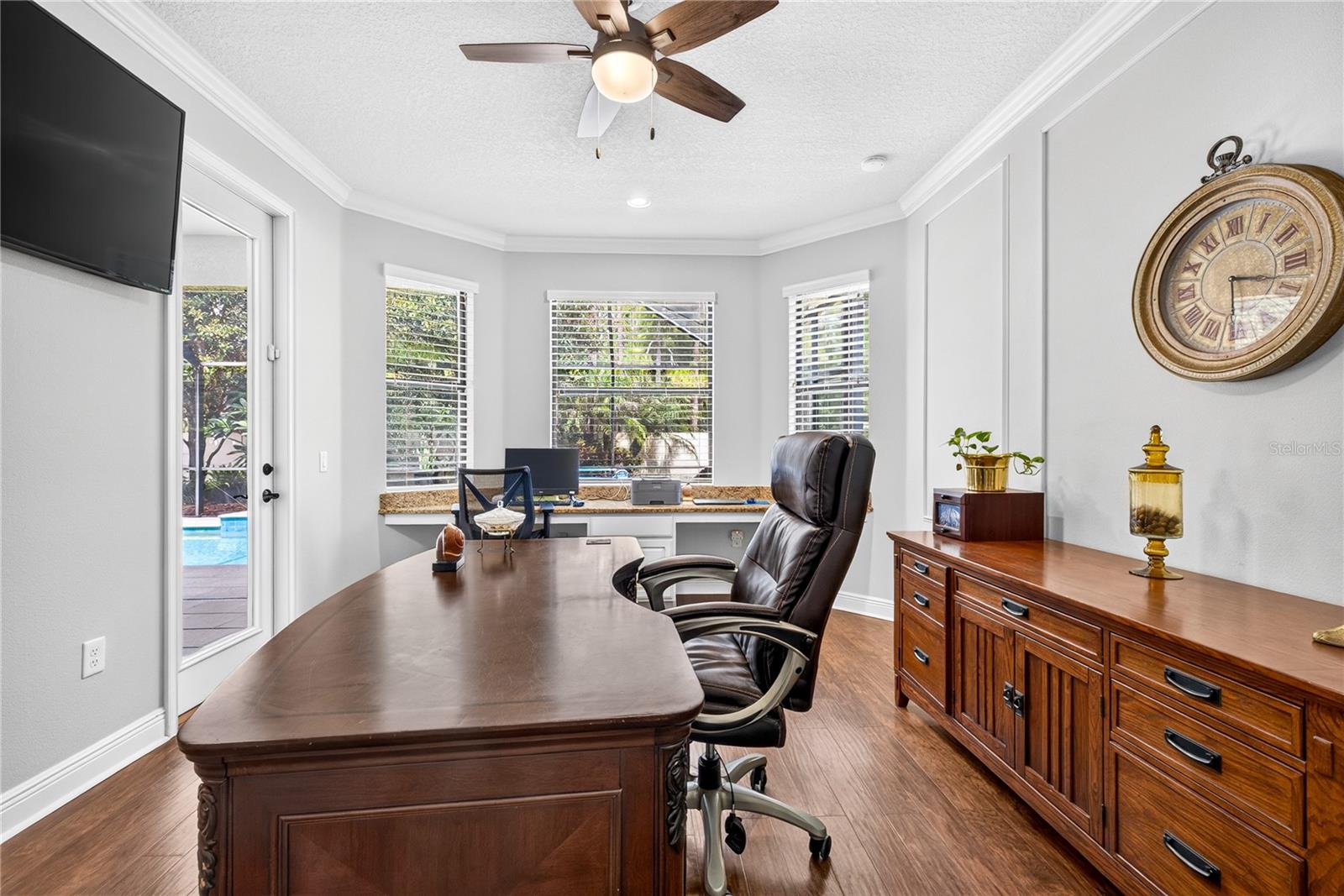 1st floor office/flex space/bedroom with pool view