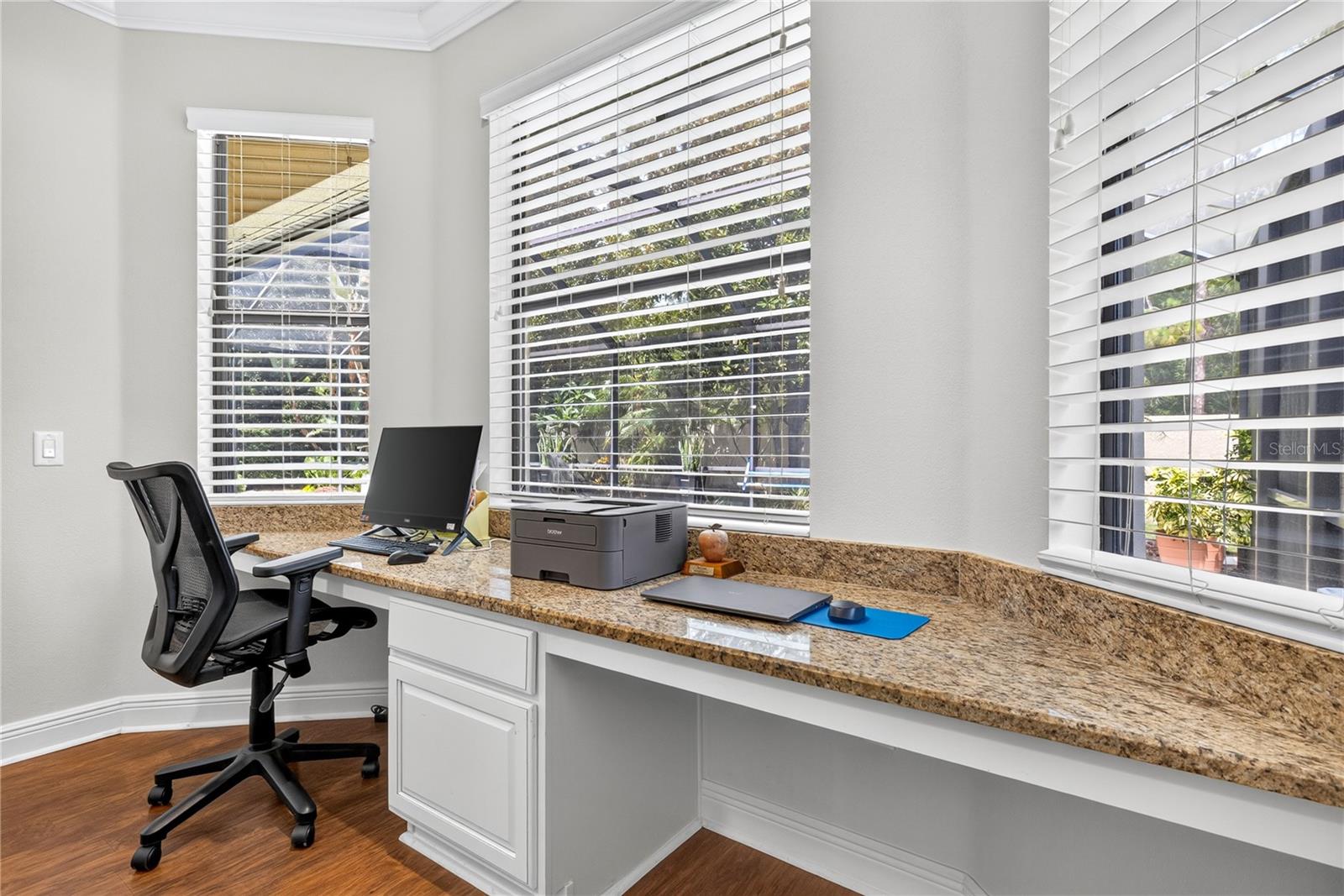 Built in Desk in flex space