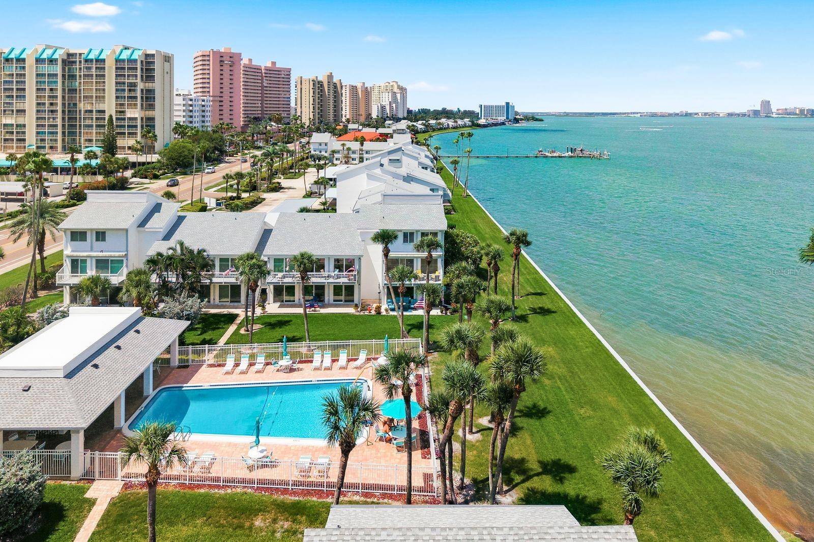 Community pool on intracoastal
