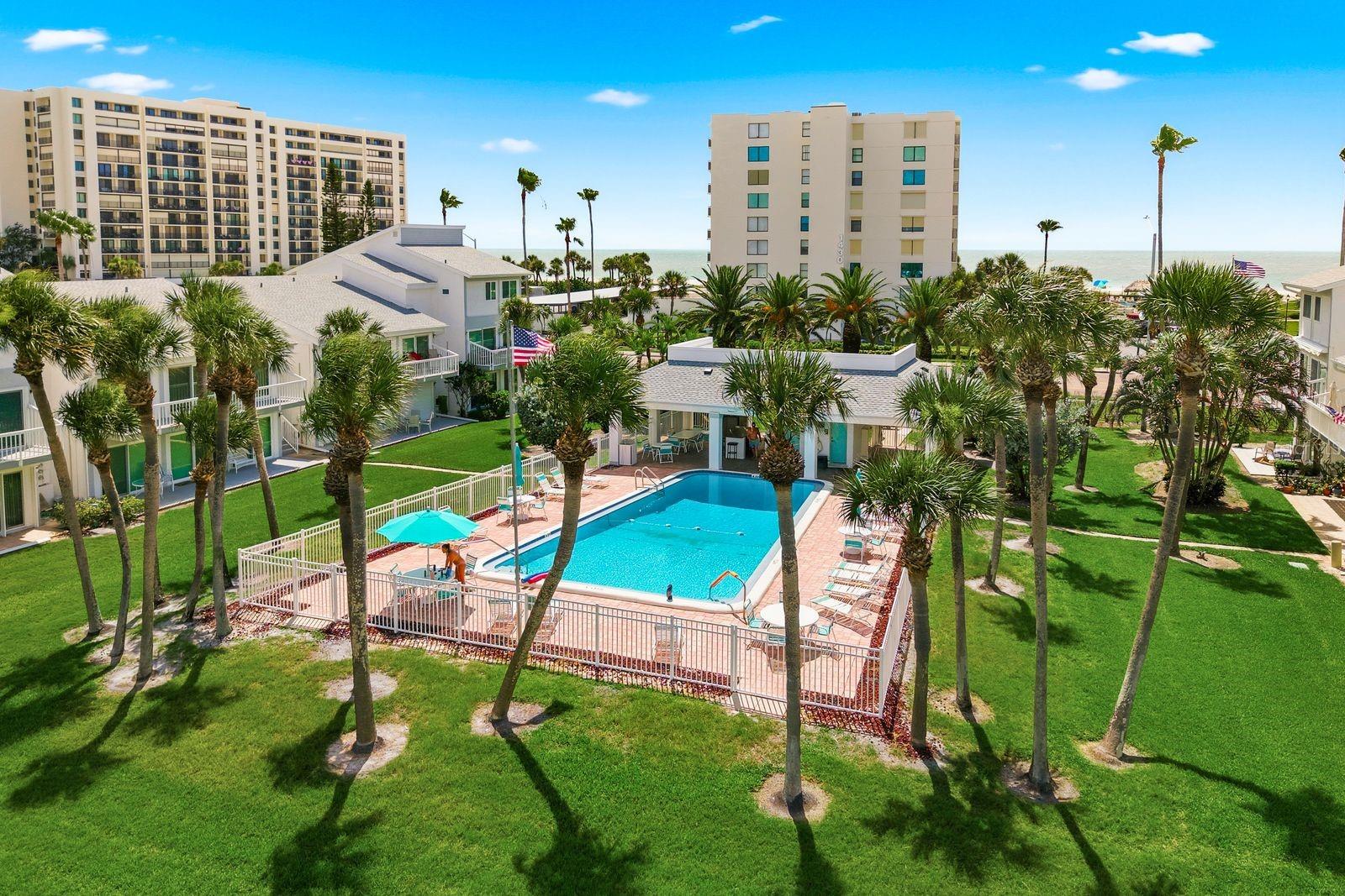 Community pool and bathrooms