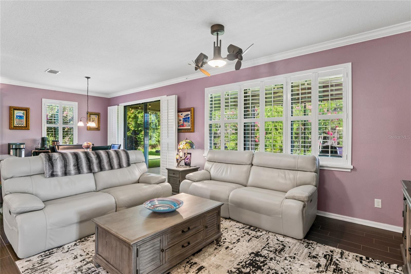 Large Open Living Room with Ceramic Tile Throughout