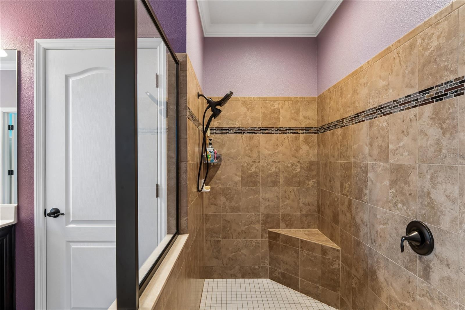 Primary Bath with Large Shower with Bench Seat