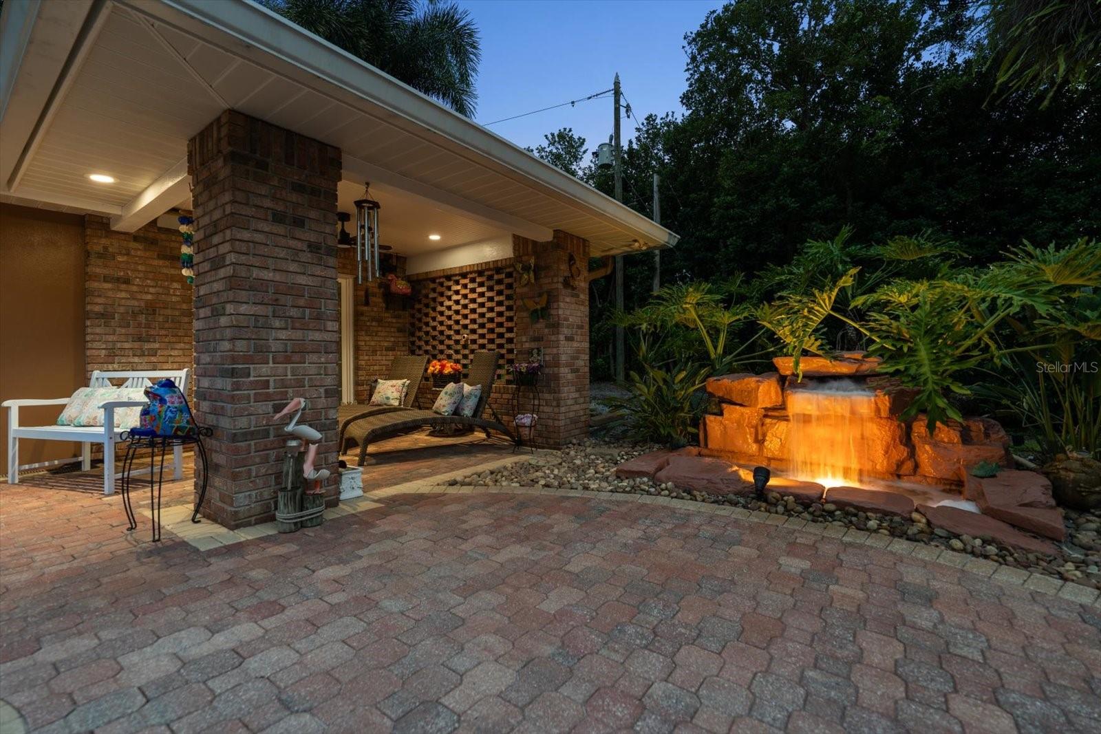 Covered outdoor seating area