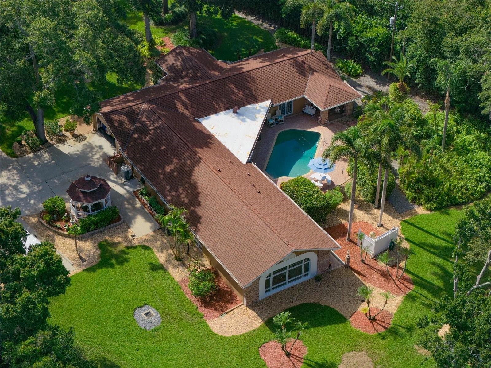 Aerial view of home