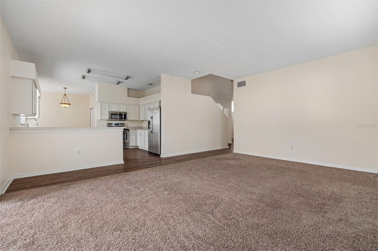 Living Room off of the kitchen