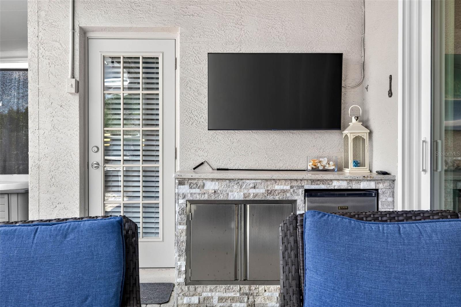 Outdoor TV and Outdoor Fridge