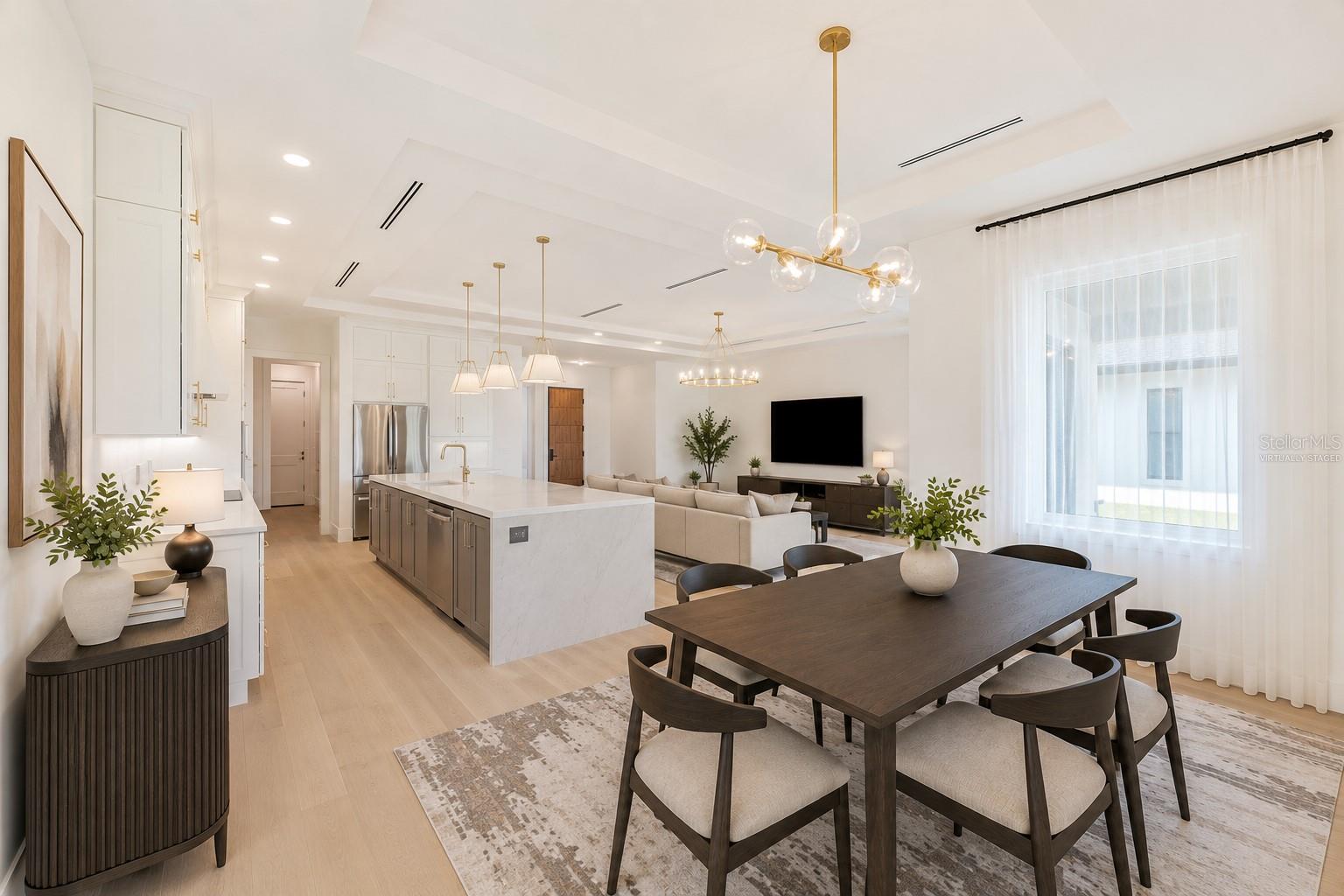 Virtually staged. Light and bright Dining area.