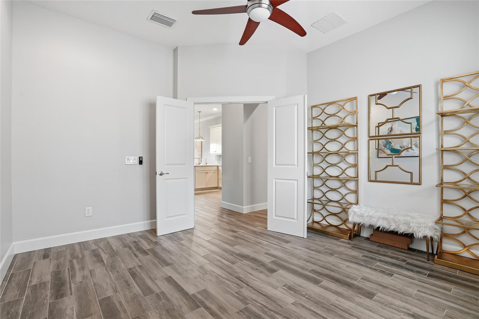 Another angle of the flex space with double door entry