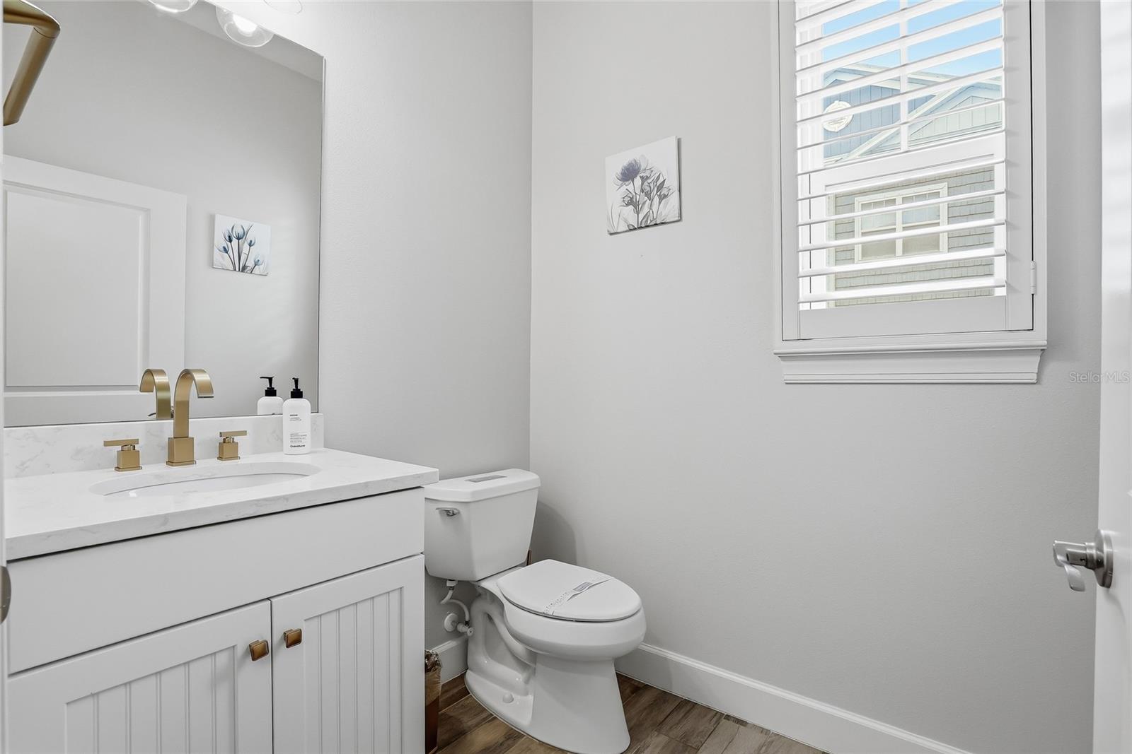 Convenient half bath on main living level