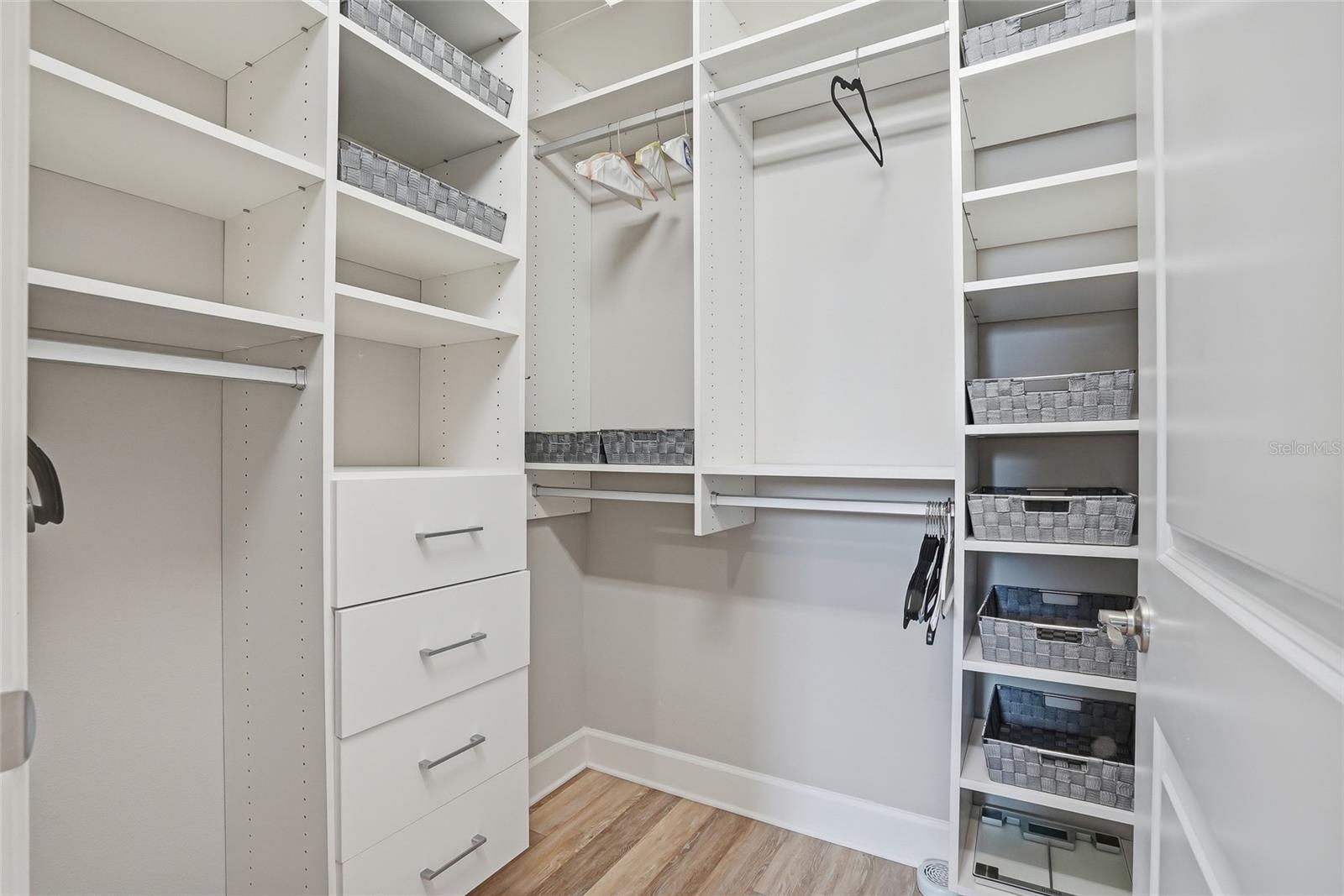 Generous closet space with custom organization
