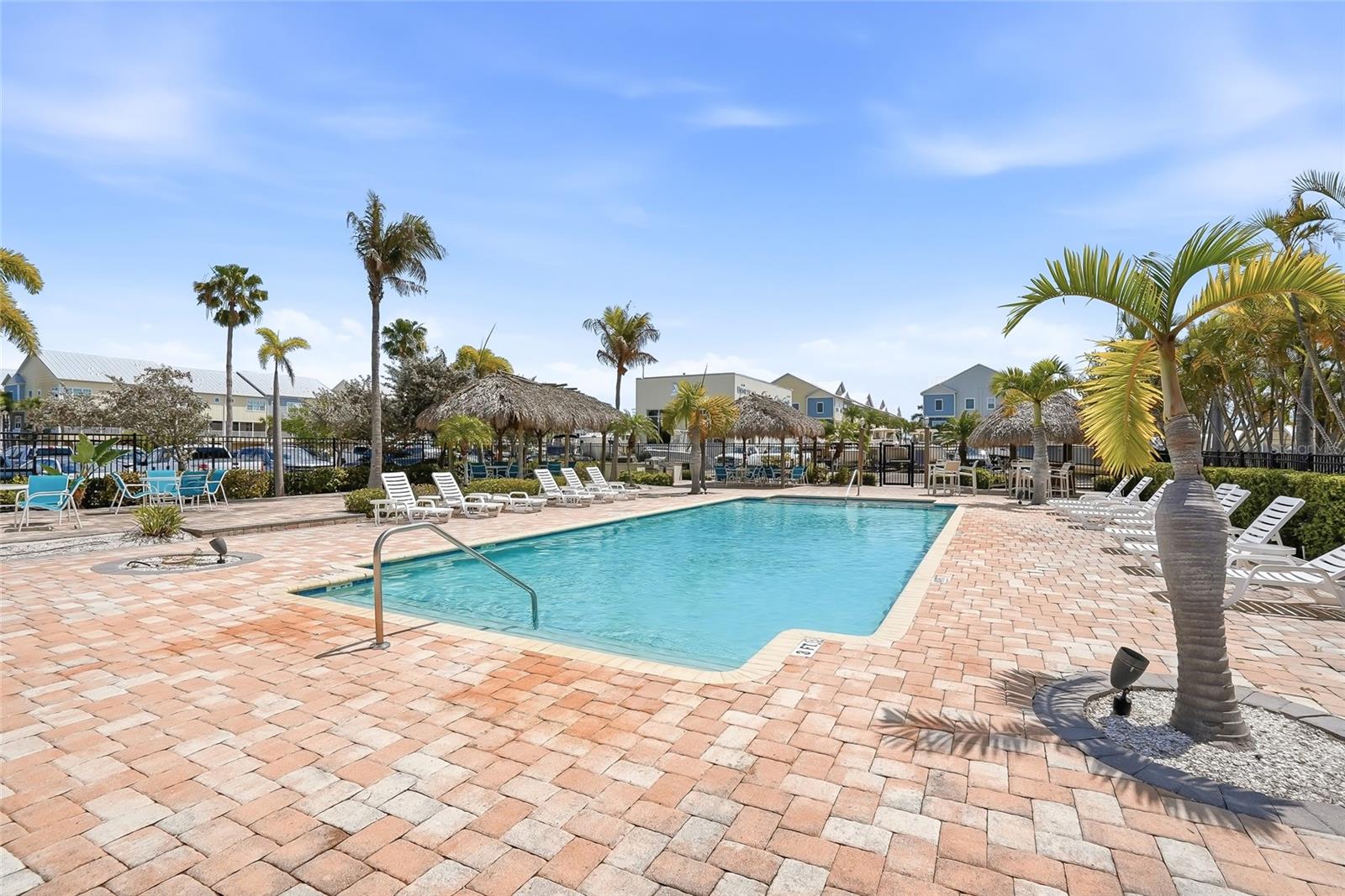 The community pool overlooking the marina.
