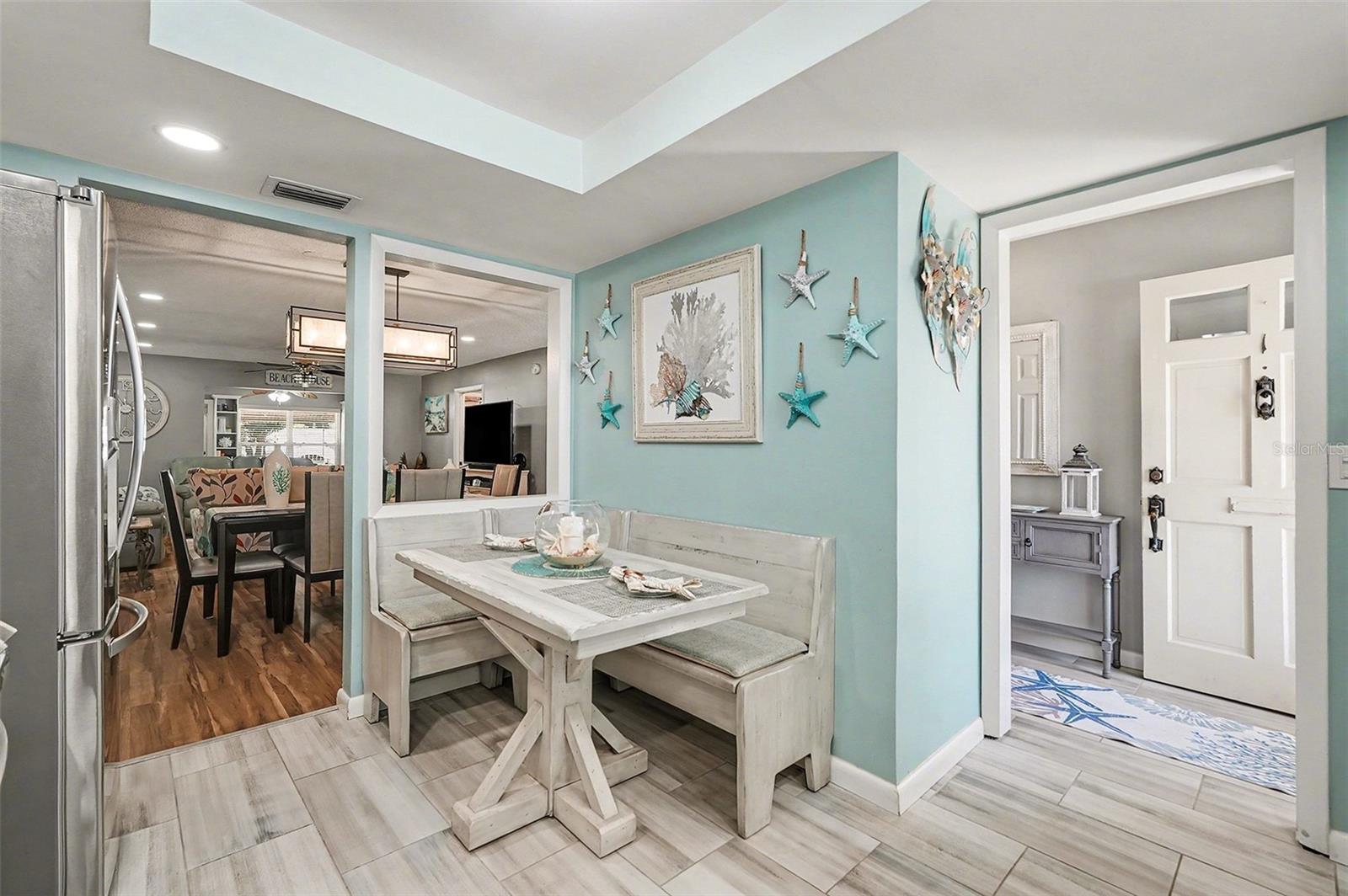 Entering into the villas Kitchen to the left