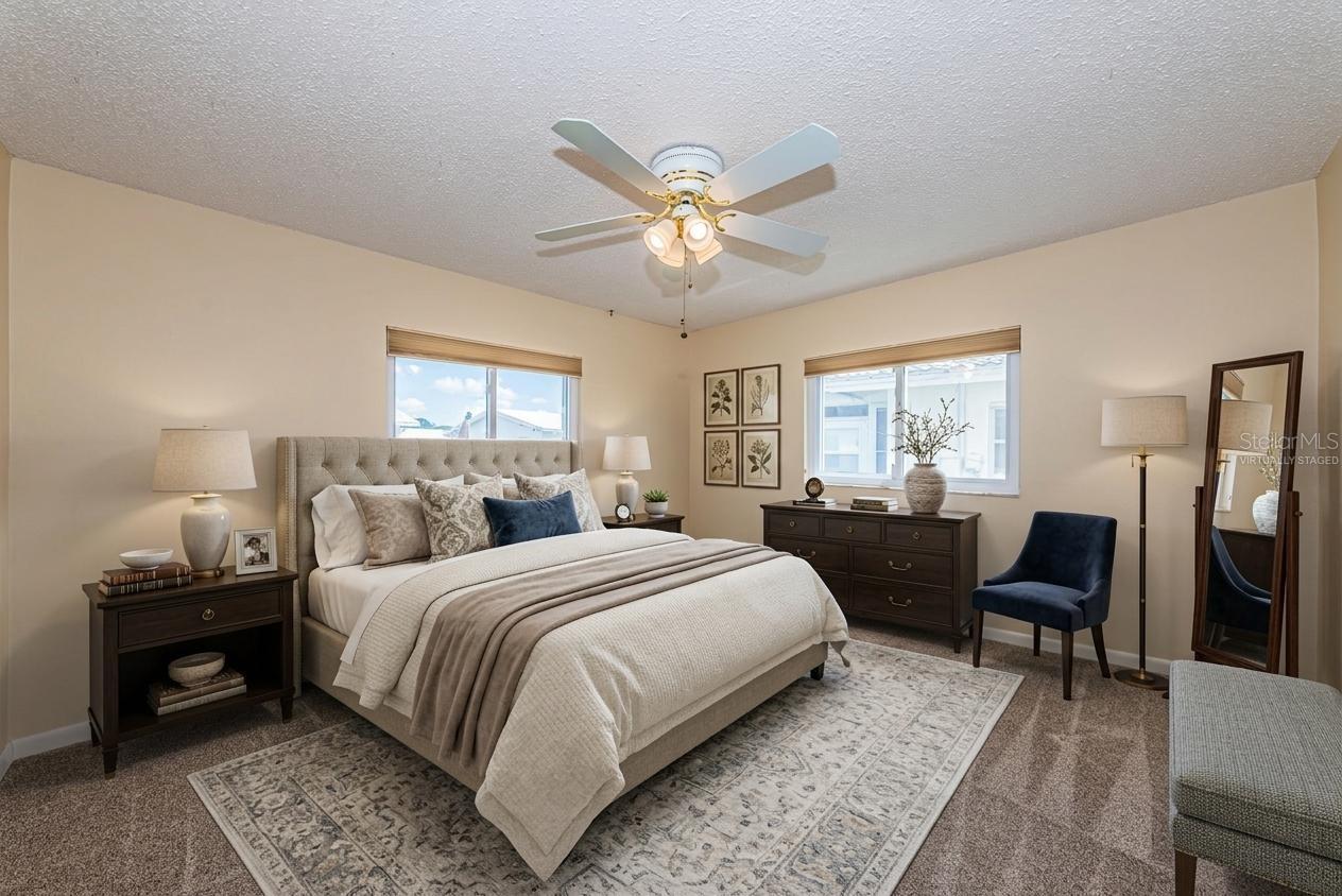 Primary bedroom virtually staged