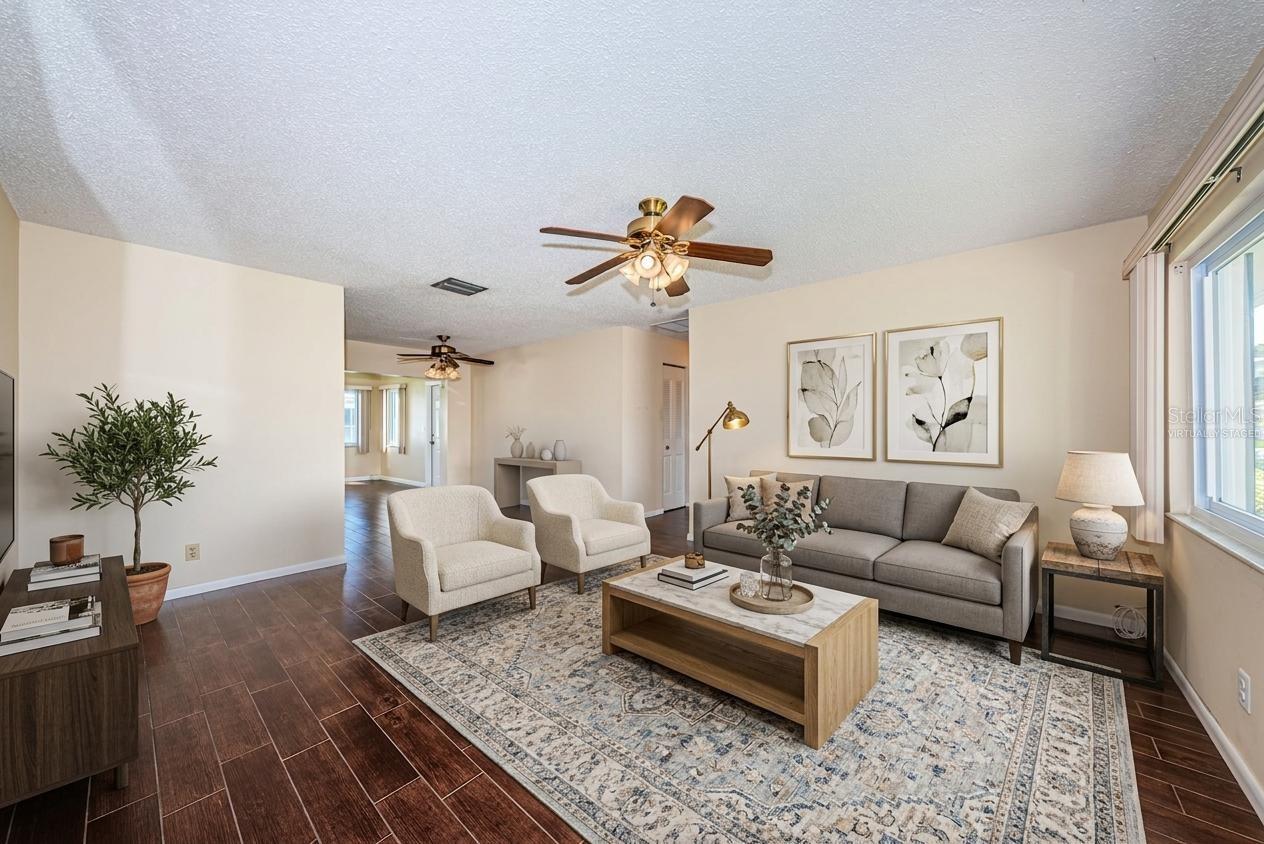Living dining area - virtually staged
