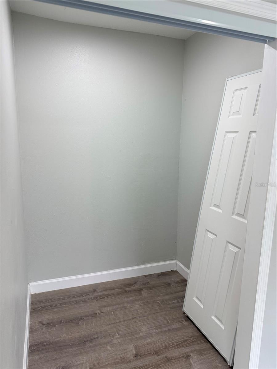 Primary walk in closet ready for custom closet system.