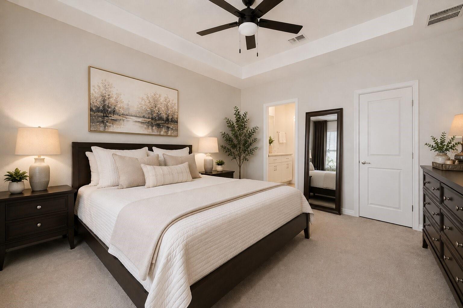 Virtually Staged Primary bedroom