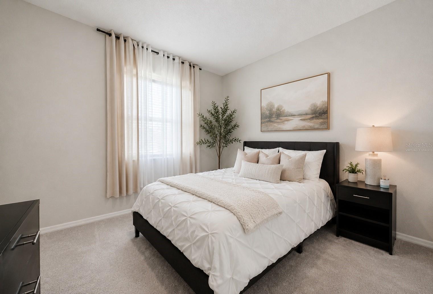 Virtually staged second bedroom