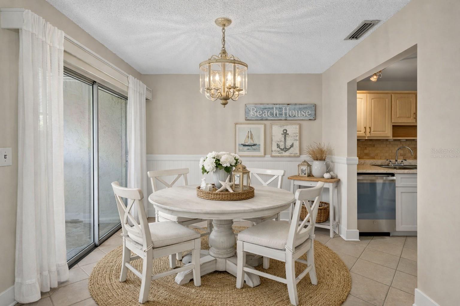 Virtually staged dining area