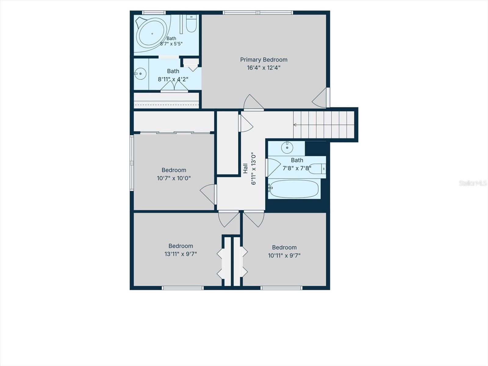 Upstairs all bedrooms and two bathrooms