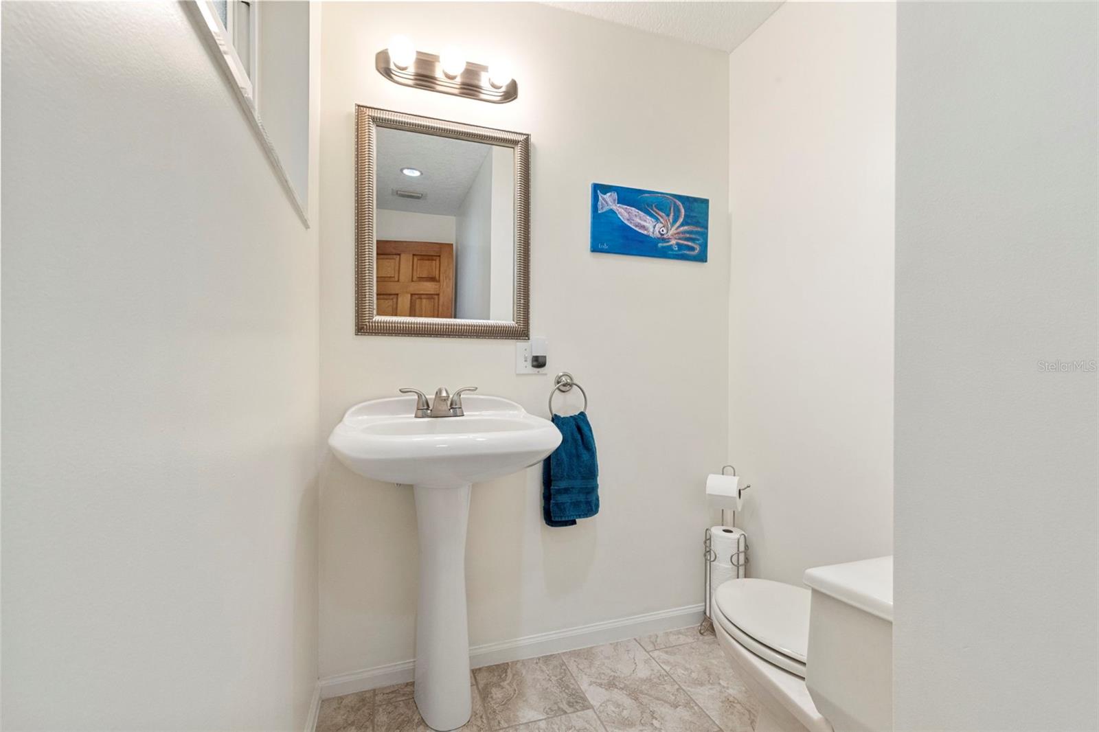 Half bathroom off family room