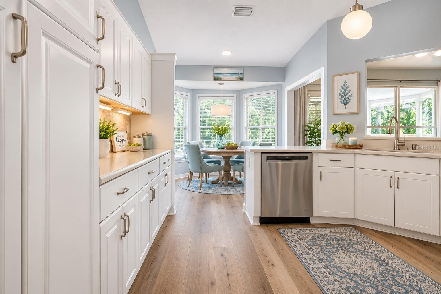 Staged Kitchen & Breakfast Nook beyond