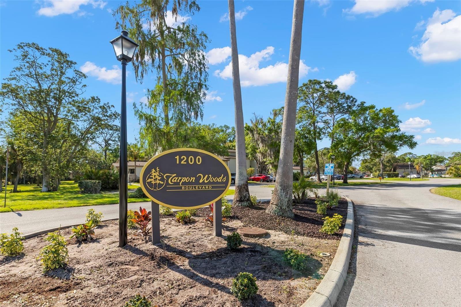Community entrance sign.